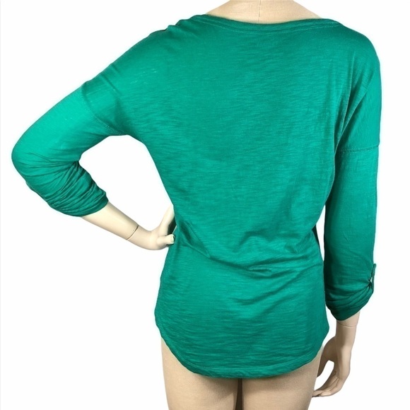 Express Tab Sleeve Emerald‎ Green Top Small S - Picture 3 of 6